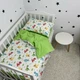 Постільна білизна у ліжечко 120х60 см для хлопчика Oh My Kids «Динозаврики» зелений - зображення 7