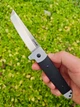 Нож складной Cold Steel Oyabun Black & Gray Leaf Spring Lock Folding Flipper Knife (26T) - изображение 2