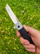 Нож складной Cold Steel Oyabun Black & Gray Leaf Spring Lock Folding Flipper Knife (26T) - изображение 7