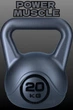 Гиря виниловая для фитнеса и силовых тренировок Power Muscle 20 кг (серо-чёрная) - изображение 1