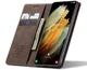 Чохол-книжка CaseMe із нубуку для Samsung S21 Ultra Темно-коричневий - зображення 8