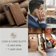 Чехол-книжка CaseMe из нубука для Samsung A55 Светло-коричневый - изображение 6