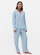 Женская пижамная рубашка Primark Twill Boyfriend Pyjama XXL для дома и сна Голубой (8794) - изображение 2