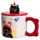 Чашка фарфоровая с крышкой Kitten's Birthday 400 (мл) подарочная кружка прикольная чашка для детей на подарок Красный FM-24D - изображение 3
