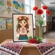 Постер для детского сада Украиночка в вышиванке и веночке А3 30х42 см (DYT095_А3) - изображение 3