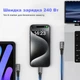 Кабель USB4 Type-C – Type-C Thunderbolt 4 PD240W 8K 40Гбіт/с кутовий 0.5 м - зображення 3