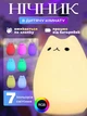 Ночник игрушка 3DTOYSLAMP детский светильник для сна Little Cat силиконовый с LED на батарейках (3хААА) таймером автовыключения 7 цвета свечения мягкий для украшения дома спальни детской комнаты гостиной 10×9 см оригинальный подарок ребенку - изображение 1