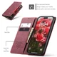 Чехол-книжка CaseMe из нубука для iPhone 16 Plus Бордовый - изображение 2