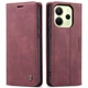 Чехол-книжка CaseMe из нубука для Xiaomi Redmi Note 14 4G (24117RN76G) Бордовый - изображение 2