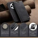 Чехол-книжка CaseMe из нубука для Xiaomi Redmi 14C Чёрный - изображение 2