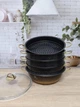 Мантоварка-пароварка з антипригарним покриттям O. M. S. Collection 6091 C-28 см 5,8 л Black-Gold - зображення 6