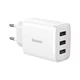 Мережевий зарядний пристрій Baseus Compact Charger 3-USB 17W White - зображення 1