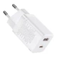 Мережевий зарядний пристрій Baseus Super Si Pro Quick Charger Type-C + USB 30W White - зображення 6