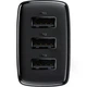 Мережевий зарядний пристрій Baseus Compact Charger 3-USB 17W Black - зображення 3
