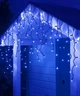 Уличная светодиодная гирлянда бахрома, 5 м 120 LED, 220 В, черный провод, Синий - изображение 11