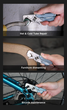 Мультитул Xiaomi NexTool Light Wrench W2 NE20293 універсальний EDC мультиінструмент 18 функцій з розвідним гайковим ключем плоскогубцями кусачками ножем напилком викрутками з набором біт у чохлі нержавіюча сталь, Blue - зображення 11