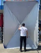 Торговый прямоугольный зонтик 2.6×3.6 м с клапаном и чехлом, синий - изображение 12