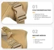 Шлея для собак Harness, тактический жилет с ручкой L (70-90 см) Коричневый (019L-KHAKI) - изображение 3