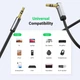 Аудиокабель mini jack 3,5 mm UGREEN Straight to angle flat cable с угловым L-образным штекером (3m). Grey - изображение 7