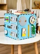 Бизикуб детский деревянный 30×30×30 см SmartTemple Развивающий бизиборд для детей мальчика Куб игрушка для развития моторики голубой - изображение 11
