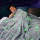 Светящийся теплый и нежный плед для детей и подростков 100x150 Magic Blanket Серый - изображение 2