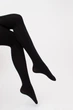 Тёплые хлопковые женские колготки Giulia LUCKY COTTON 200 (3) Black-nero, теплые колготы, плотные матовые - изображение 3