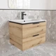 Тумба підвісна із раковиною MVK Vostok Icon 60 В2 600х450х530 мм Дуб Евок (p260alb) - зображення 2