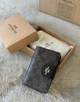 Женский кожаный кошелек Coach Medium Corner Zip Signature Wallet Brown Black - изображение 2