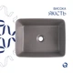 Раковина накладная Qtap Tern 480x370x135 мм, Stone grey, прямоугольная, с донным клапаном QT17116069SG - изображение 4