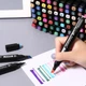 Набор маркеров двусторонних для рисования скетчинга Touch Raven 80 шт комплект детские цветные двусторонние скетч фломастеры на спиртовой основе в тканевом чехле футляре - изображение 6