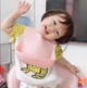 Силиконовый слюнявчик нагрудник для малыша с карманом розовый BabyM - изображение 5