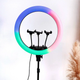 Кільцева світлодіодна Led лампа RGB-MJ-18 45см (Біле та кольорове світло) HDSYR_1999 - зображення 8
