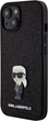Etui Karl Lagerfeld Fixed Glitter Ikonik Logo Metal Pin do Apple iPhone 15/14/13 Black (KLHCP15SGKNPSK) - obraz 1