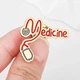 Значок медику BROCHE брошь бижутерия Надпись Medicine со стетоскопом красный BRGV115170 - изображение 7