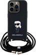 Etui Karl Lagerfeld Crossbody Saffiano Monogram Metal Pin Karl & Choupette do Apple iPhone 15 Pro Max  Black (KLHCP15XSASKNPSK) - obraz 2