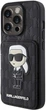 Etui Karl Lagerfeld Saffiano Cardslots and Stand Monogram Ikonik Patch do Apple iPhone 15 Pro Black (KLHCP15LSAKKNSCK) - obraz 2