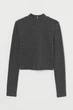 Топ из блестящего трикотажа для женщины H&M Divided 0931444-002 XS Черный - изображение 1