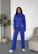Жіночий брючний костюм Urban Shine з турецької тринитки з люрексом Innoe 210366-4, р. 48/50 Електрик - зображення 1