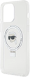 Панель Karl Lagerfeld Ring Stand Karl Head MagSafe для Apple iPhone 15 Pro White (KLHMP15LHMRSKHH) - зображення 5