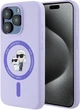 Etui plecki Karl Lagerfeld Silicone Karl&Choupette Heads Ring MagSafe do iPhone 15 Pro Purple (3666339254346) - obraz 1