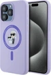 Etui plecki Karl Lagerfeld Silicone Karl&Choupette Heads Ring MagSafe do iPhone 15 Pro Max Purple (3666339254353) - obraz 1