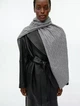 Шарф кашеміровий ARKET cable-knit cashmere scarf 1207827001 Сірий - изображение 2