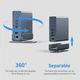 Хаб Док станция Deepfox-2519 15 в 1 с поворотной подставкой USB Type-C концентратор для ноутбука компьютера 15 портов - изображение 4