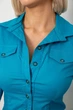 Рубашка женская однотонная, цвет бирюзовый, XS, 230R068 - изображение 5