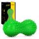 Массажный мяч двойной с шипами 4FIZJO Spike+ 7 x 16 см Green (P-5905973403351) - изображение 1