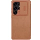 Кожаный чехол-книжка Nillkin Qin Pro Camshield для Samsung Galaxy S25 Ultra Коричневый - изображение 2