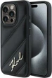 Etui Karl Lagerfeld Diagonal Quilted Script do Apple iPhone 15 Pro Black (KLHCP15LPQDSMGK) - obraz 1