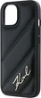 Etui Karl Lagerfeld Diagonal Quilted Script do Apple iPhone 15/14/13 Black (KLHCP15SPQDSMGK) - obraz 6