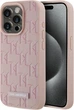 Etui plecki Karl Lagerfeld Leather Monogram Metal Logo MagSafe do Apple iPhone 15 Pro Pink (3666339253929) - obraz 1