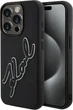 Etui plecki Karl Lagerfeld 3D Rubber Signature do Apple iPhone 15 Pro Black (3666339257569) - obraz 1